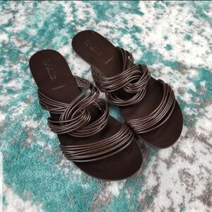 Kaju by A.G. giraudon Dark brown strappy sandals